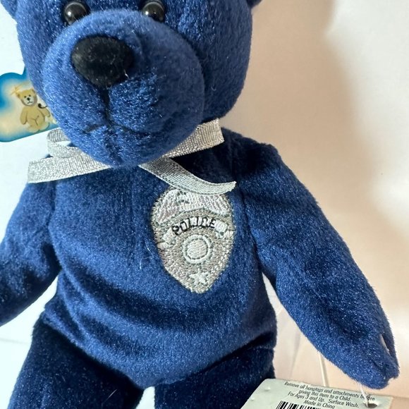 Vintage Holy Bears God Bless Our Police Stuffed Plush Blue 9" Teddy Bear w/Tags - Picture 2 of 9